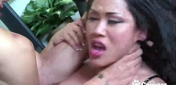  Chunky Asian MILF Jessica Bangkok Fucks With A Finger In Her Asshole